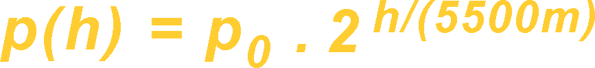p(h)=p0.2 h/(5500m)